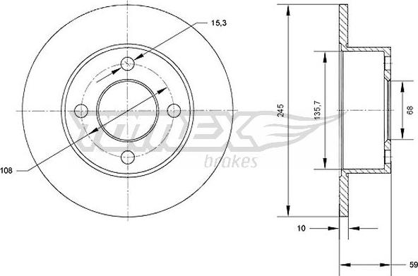 TOMEX brakes TX 70-57 - Спирачен диск vvparts.bg