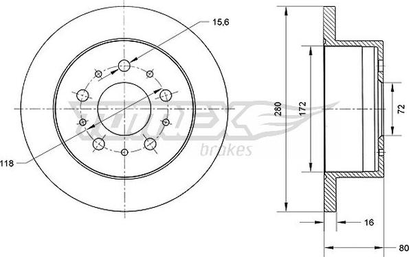 TOMEX brakes TX 70-61 - Спирачен диск vvparts.bg