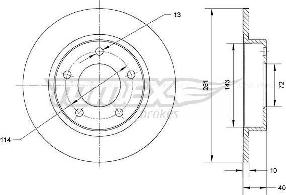 TOMEX brakes TX 70-67 - Спирачен диск vvparts.bg