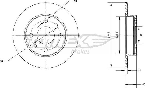 TOMEX brakes TX 70-04 - Спирачен диск vvparts.bg