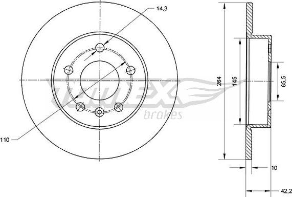 TOMEX brakes TX 70-06 - Спирачен диск vvparts.bg