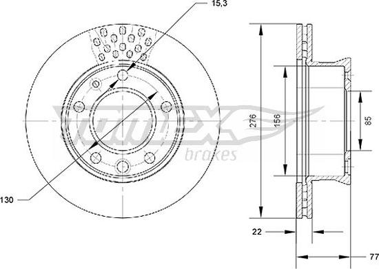 TOMEX brakes TX 70-07 - Спирачен диск vvparts.bg