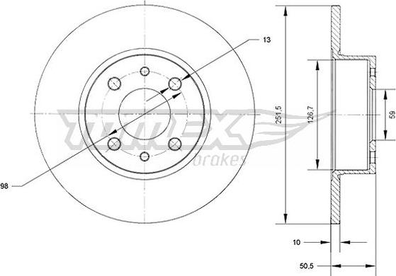 TOMEX brakes TX 70-89 - Спирачен диск vvparts.bg