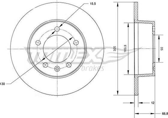 TOMEX brakes TX 70-37 - Спирачен диск vvparts.bg