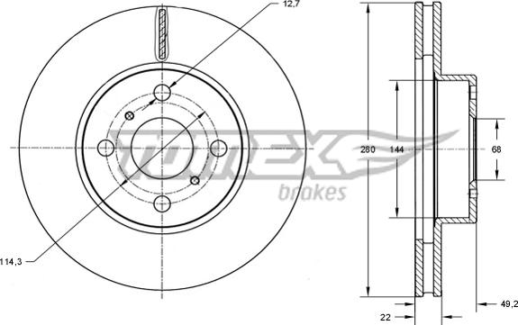 TOMEX brakes TX 70-72 - Спирачен диск vvparts.bg