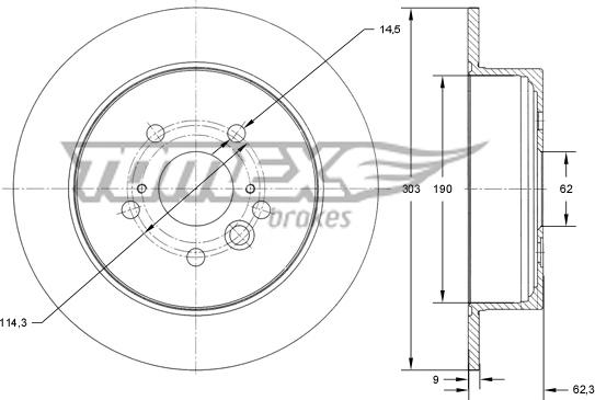 TOMEX brakes TX 71-91 - Спирачен диск vvparts.bg