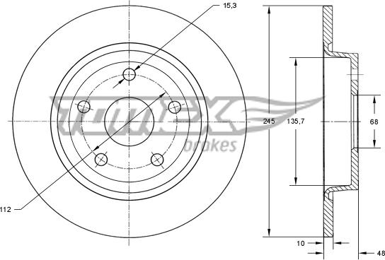 TOMEX brakes TX 71-93 - Спирачен диск vvparts.bg