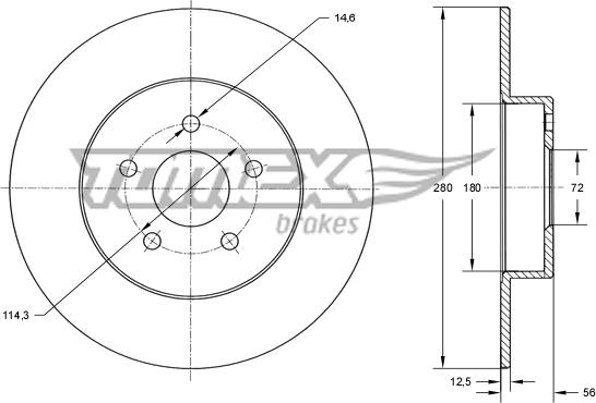 TOMEX brakes TX 71-46 - Спирачен диск vvparts.bg