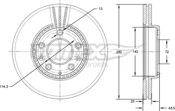 TOMEX brakes TX 71-41 - Спирачен диск vvparts.bg