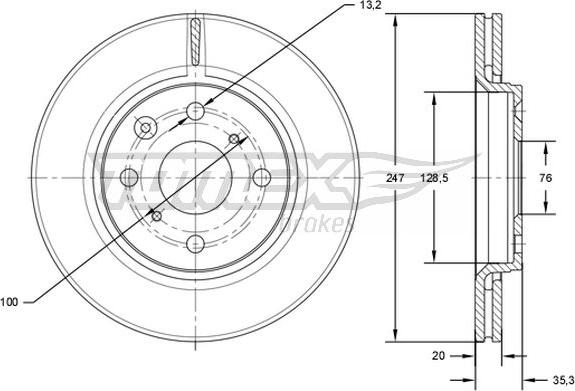 TOMEX brakes TX 71-55 - Спирачен диск vvparts.bg