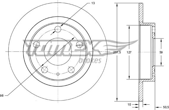 TOMEX brakes TX 71-58 - Спирачен диск vvparts.bg