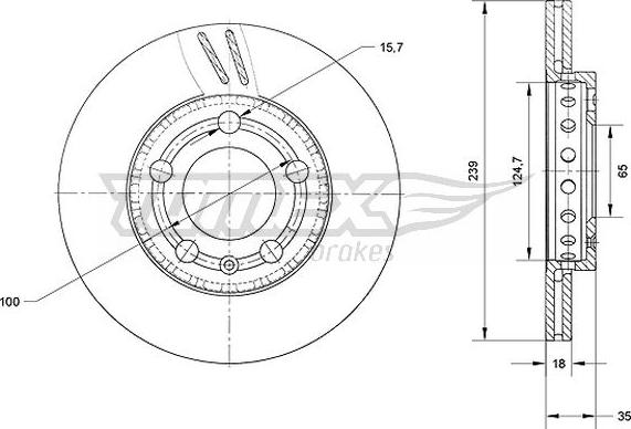 TOMEX brakes TX 71-09 - Спирачен диск vvparts.bg