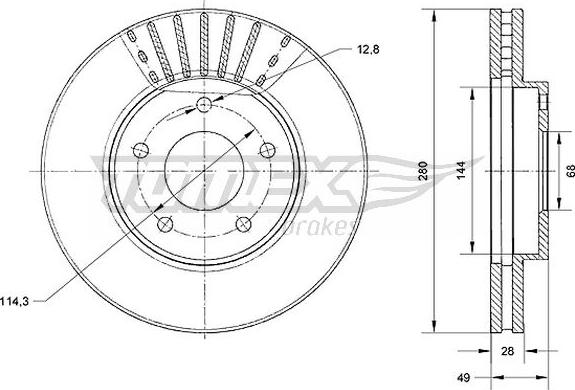 TOMEX brakes TX 71-00 - Спирачен диск vvparts.bg