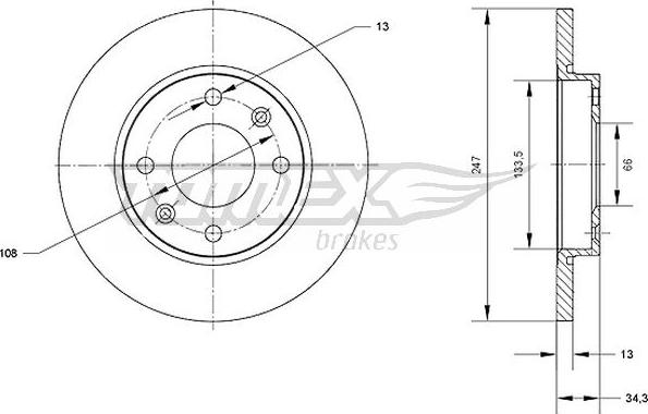 TOMEX brakes TX 71-15 - Спирачен диск vvparts.bg