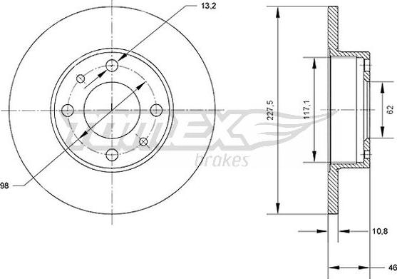 TOMEX brakes TX 71-16 - Спирачен диск vvparts.bg