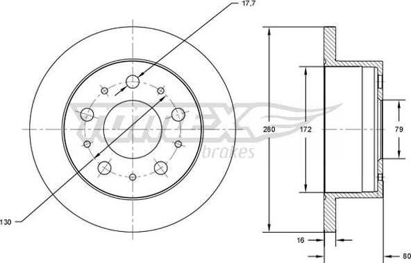 TOMEX brakes TX 71-38 - Спирачен диск vvparts.bg