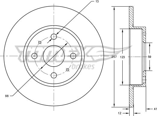 TOMEX brakes TX 71-22 - Спирачен диск vvparts.bg