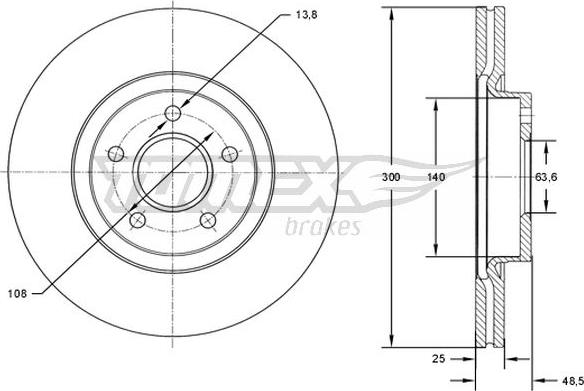 TOMEX brakes TX 71-77 - Спирачен диск vvparts.bg