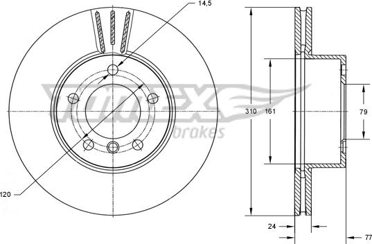 TOMEX brakes TX 73-95 - Спирачен диск vvparts.bg