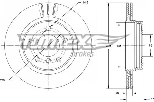 TOMEX brakes TX 73-96 - Спирачен диск vvparts.bg