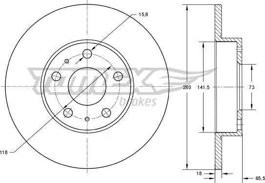 TOMEX brakes TX 73-46 - Спирачен диск vvparts.bg