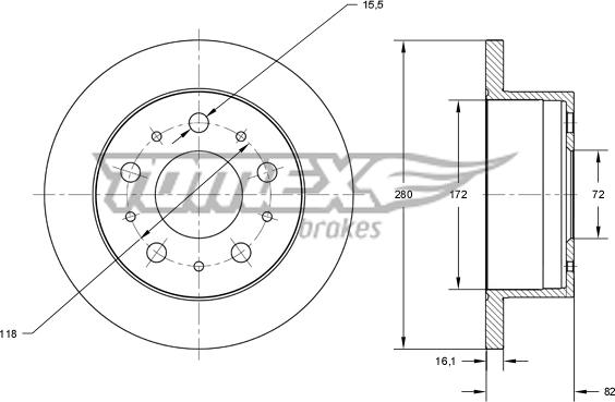 TOMEX brakes TX 73-47 - Спирачен диск vvparts.bg