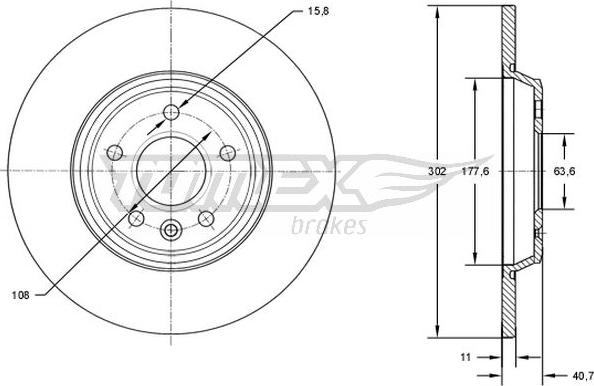 TOMEX brakes TX 73-08 - Спирачен диск vvparts.bg