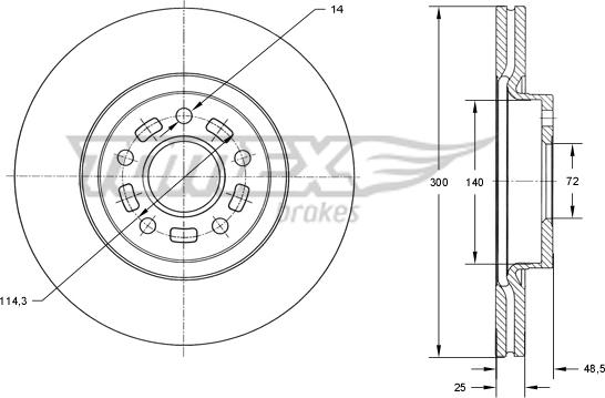 TOMEX brakes TX 73-19 - Спирачен диск vvparts.bg