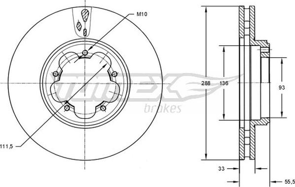 TOMEX brakes TX 73-11 - Спирачен диск vvparts.bg