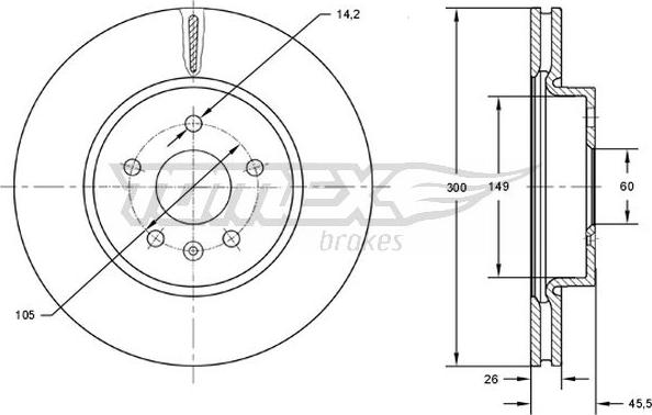 TOMEX brakes TX 73-17 - Спирачен диск vvparts.bg