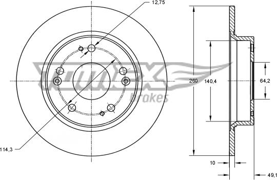 TOMEX brakes TX 73-82 - Спирачен диск vvparts.bg