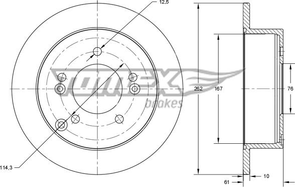 TOMEX brakes TX 73-36 - Спирачен диск vvparts.bg