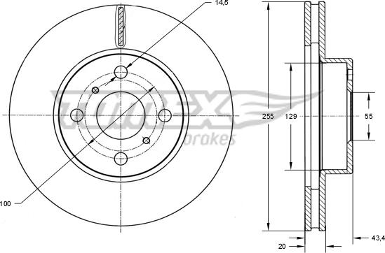 TOMEX brakes TX 73-26 - Спирачен диск vvparts.bg