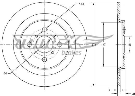 TOMEX brakes TX 73-27 - Спирачен диск vvparts.bg