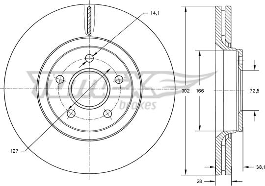 TOMEX brakes TX 73-77 - Спирачен диск vvparts.bg