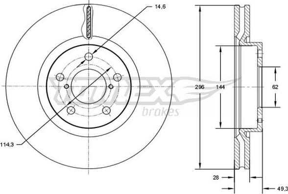 TOMEX brakes TX 72-94 - Спирачен диск vvparts.bg