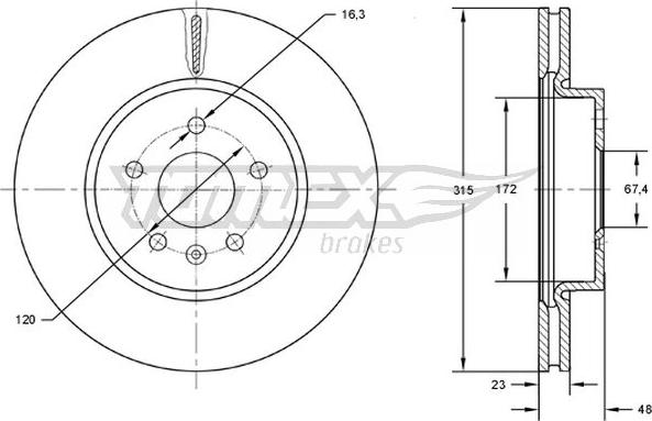 TOMEX brakes TX 72-97 - Спирачен диск vvparts.bg