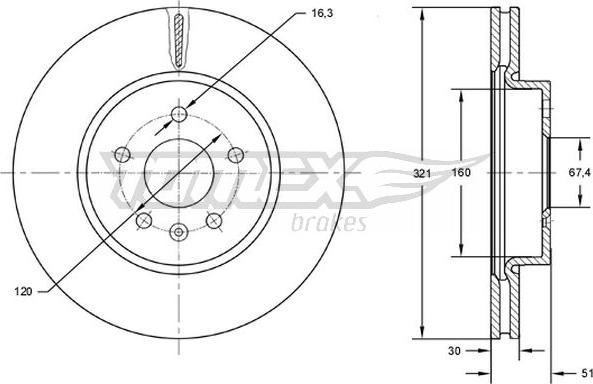 TOMEX brakes TX 72-55 - Спирачен диск vvparts.bg