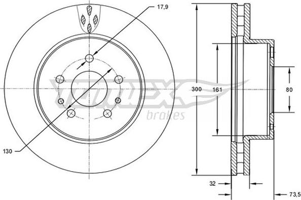 TOMEX brakes TX 72-57 - Спирачен диск vvparts.bg