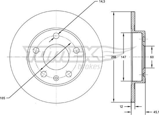 TOMEX brakes TX 72-65 - Спирачен диск vvparts.bg