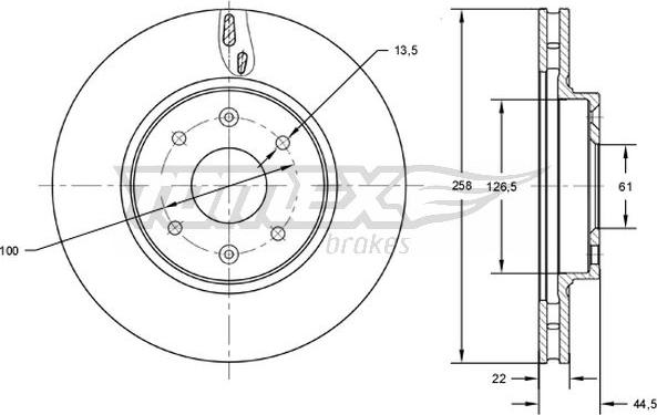 TOMEX brakes TX 72-60 - Спирачен диск vvparts.bg