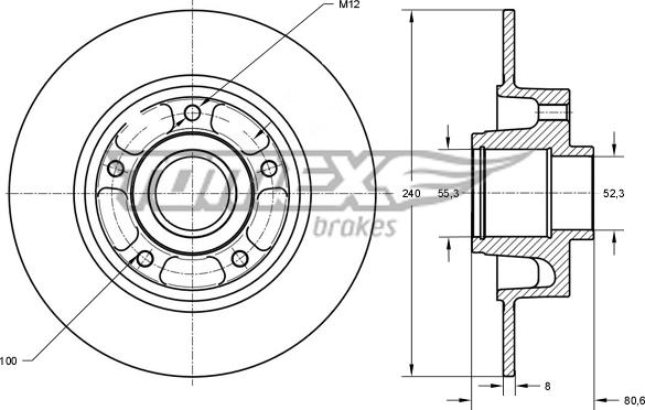 TOMEX brakes TX 72-011 - Спирачен диск vvparts.bg