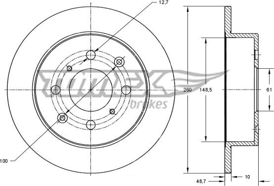 TOMEX brakes TX 72-18 - Спирачен диск vvparts.bg