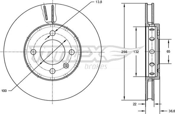 TOMEX brakes TX 72-87 - Спирачен диск vvparts.bg