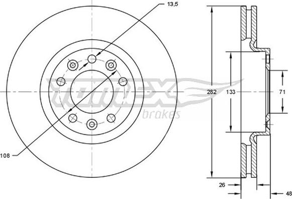 TOMEX brakes TX 72-24 - Спирачен диск vvparts.bg