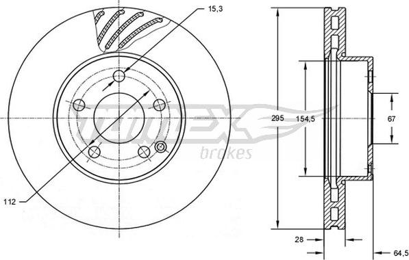 TOMEX brakes TX 72-76 - Спирачен диск vvparts.bg