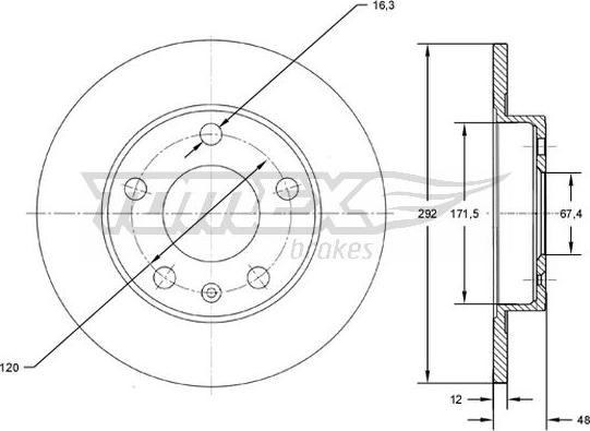 TOMEX brakes TX 72-70 - Спирачен диск vvparts.bg