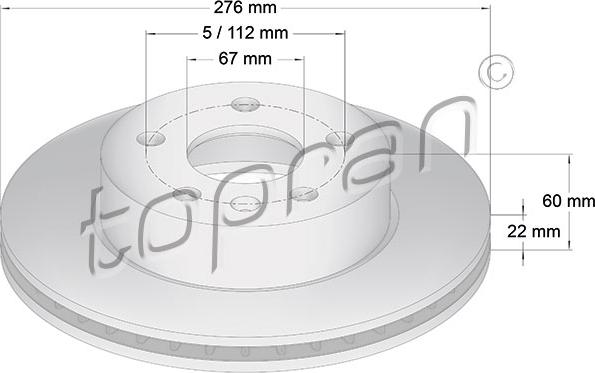 Topran 400 857 - Спирачен диск vvparts.bg