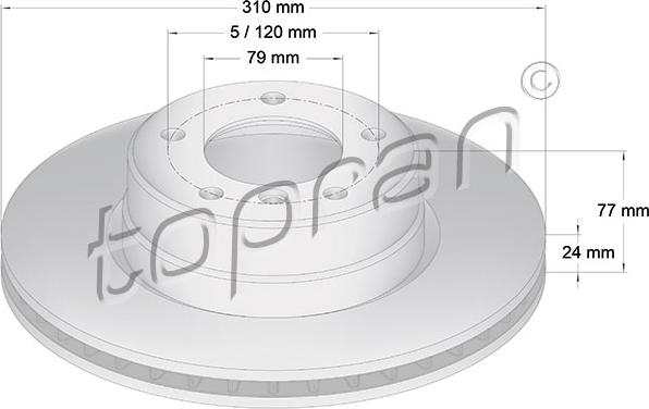 Topran 500 944 - Спирачен диск vvparts.bg