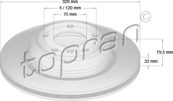 Topran 501 193 - Спирачен диск vvparts.bg